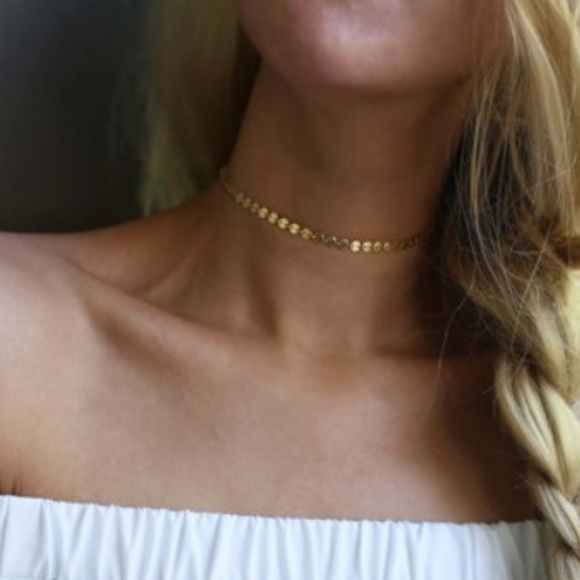 3 for $20 Gold Poppy Sequin Choker - Picture 2 of 2